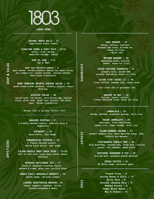 Menu 1803 Nyc - 20
