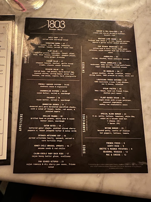Menu 1803 Nyc - 24