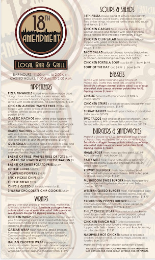 Menu 18Th Amendment Neighborhood Bar - 20