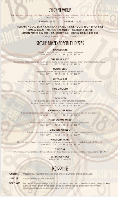 Menu 18Th Amendment Neighborhood Bar - 21