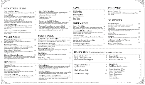 Menu 1938 Indochine - 21