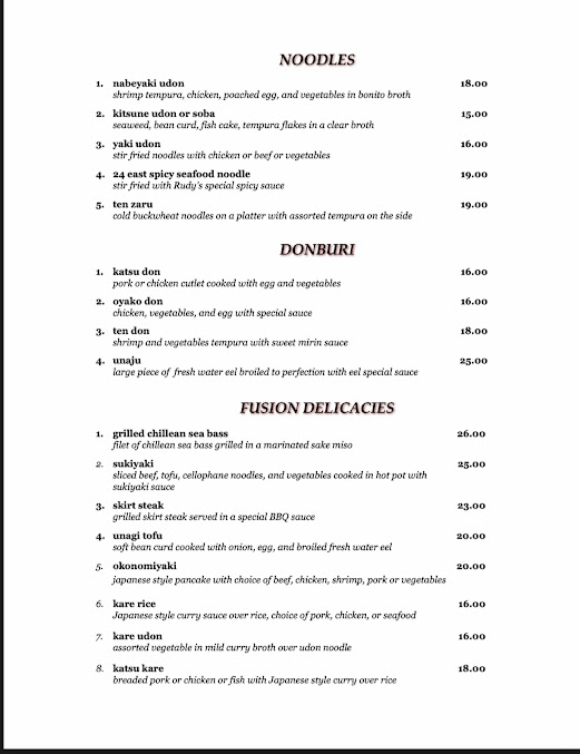 Menu 24 East Bistro - 19