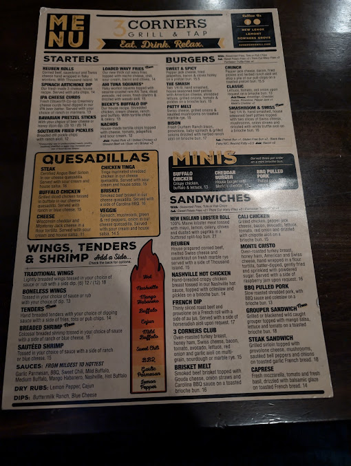 Menu 3 Corners Grill Tap - 23