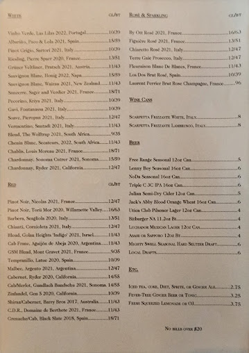 Menu 300 East - 29