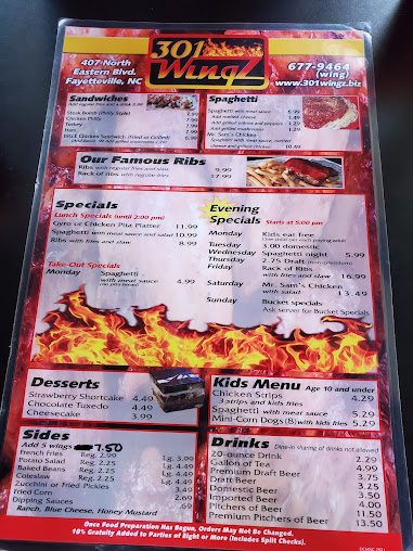 Menu 301 Wingz - 23