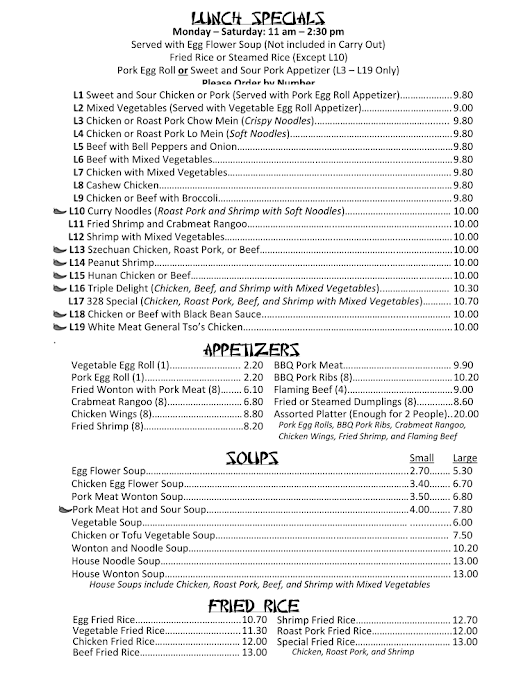 Menu 328 Chinese Cuisine - 21