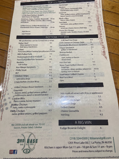 Menu 3Rd Base Bar Grill - 25
