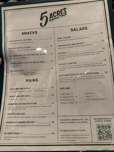 Menu 5 Acres Restaurant - 26