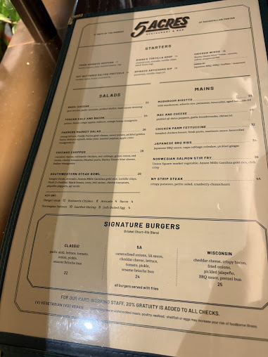 Menu 5 Acres Restaurant - 27