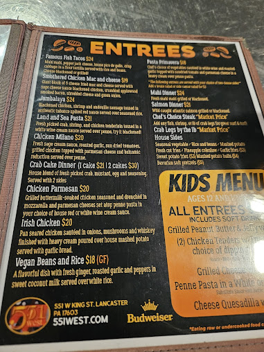 Menu 551 West - 23