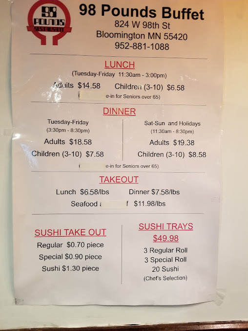 Menu 98 Pounds Buffet - 23