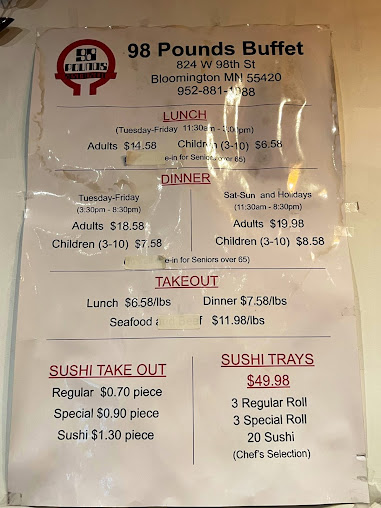 Menu 98 Pounds Buffet - 22