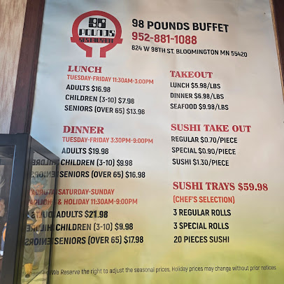 Menu 98 Pounds Buffet - 20