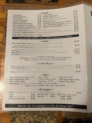 Menu 9Th Street Cafe - 20