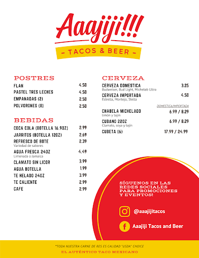 Menu Aaajiji Tacos And Beer - 27