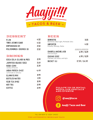 Menu Aaajiji Tacos And Beer - 28