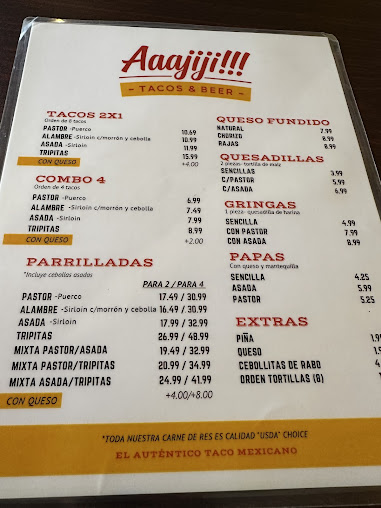 Menu Aaajiji Tacos And Beer - 29