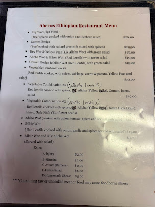 Menu Aberus Ethiopian Restaurant - 21
