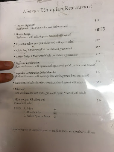 Menu Aberus Ethiopian Restaurant - 22