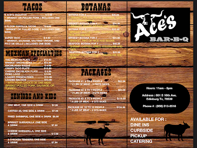 Menu Aces Bbq Edinburg - 26