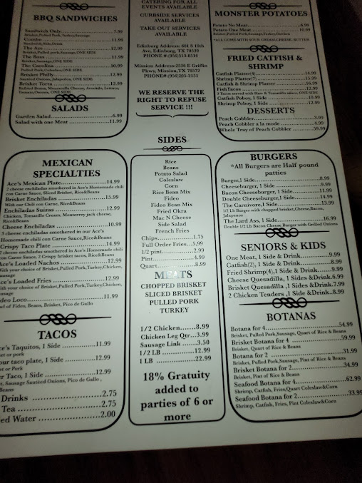 Menu Aces Bbq Edinburg - 27