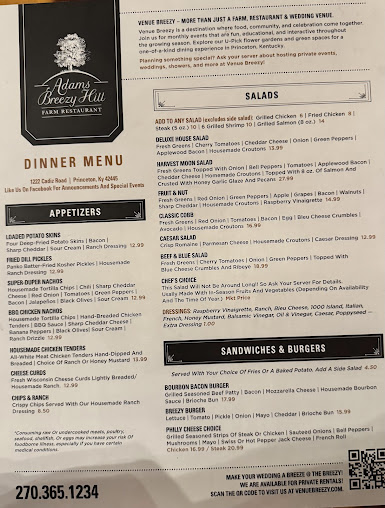 Menu Adams Breezy Hill Farm - 23