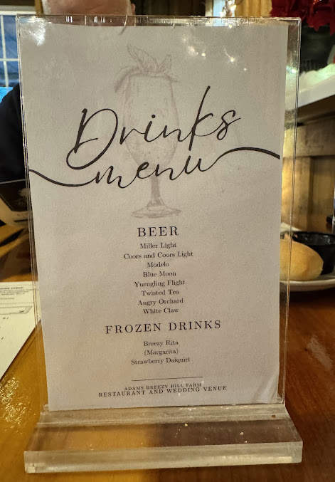 Menu Adams Breezy Hill Farm - 29