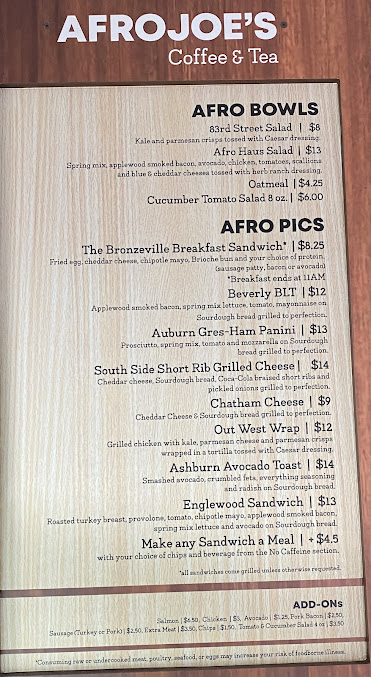 Menu Afro Joes Coffee Tea - 21