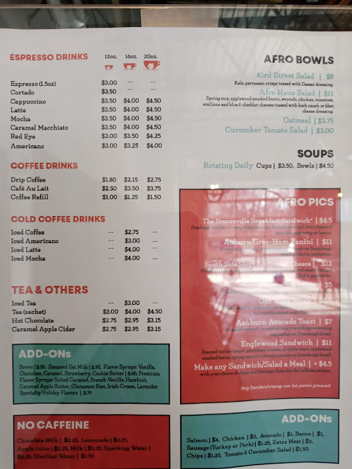 Menu Afro Joes Coffee Tea - 25