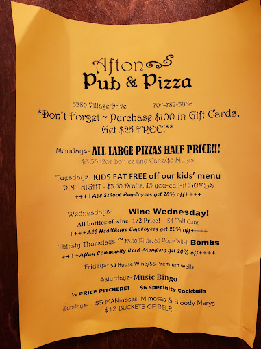 Menu Afton Pub Pizza - 24