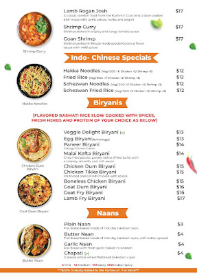 Menu Aha Indian Grill Spring Hill - 21