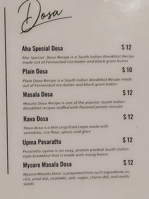 Menu Aha Indian Grill Spring Hill - 25