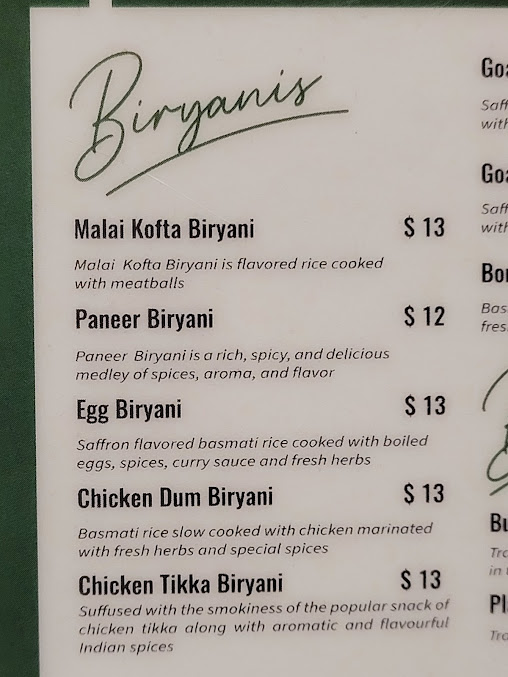 Menu Aha Indian Grill Spring Hill - 26