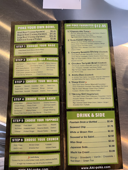Menu Ahi Poke Hawaiian Bowls Tapioca Tea - 23
