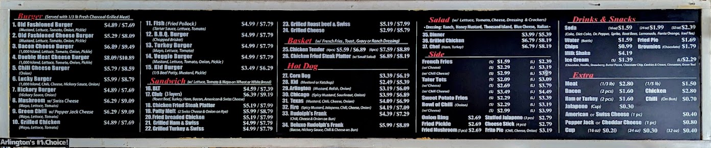 Menu Airways Hamburger - 25