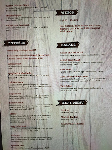 Menu Alibi Bar Grill - 20