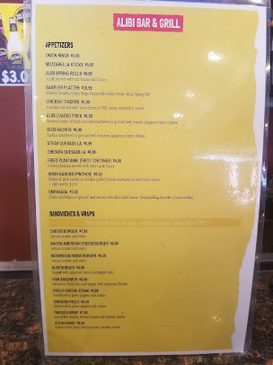 Menu Alibi Bar Grill - 22