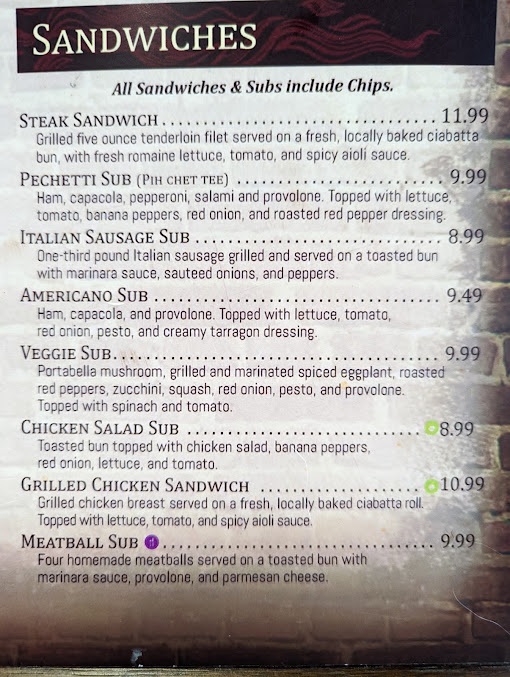 Menu Amatos Wood Fired Pizza Marion - 20