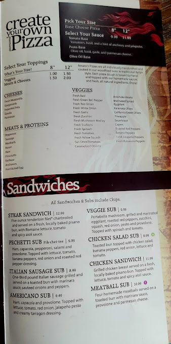 Menu Amatos Wood Fired Pizza Marion - 23
