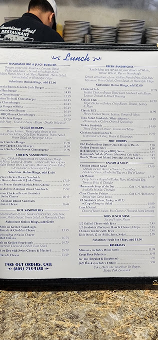 Menu American Host Restaurant - 24