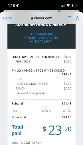 Menu American Wings & Hibachi - 24