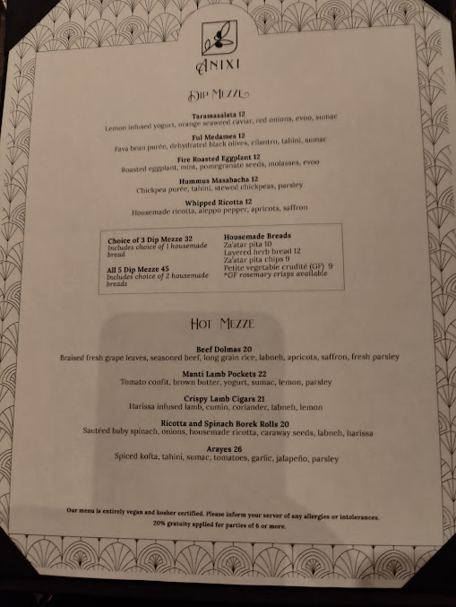 Menu Anixi Mediterranean Vegan Restaurant - 24
