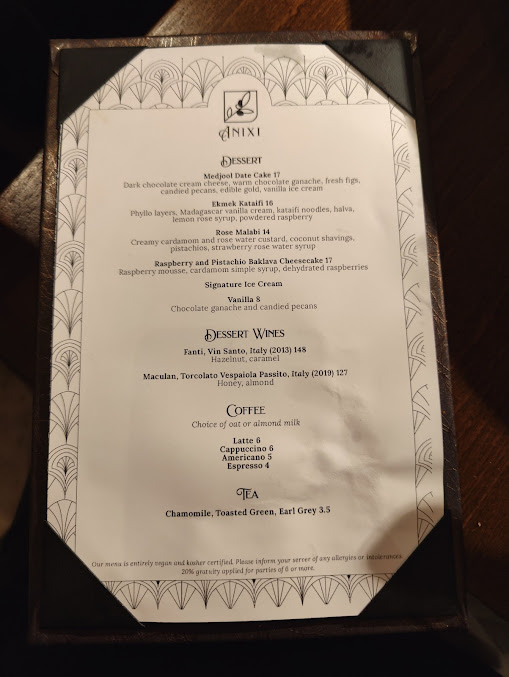 Menu Anixi Mediterranean Vegan Restaurant - 28