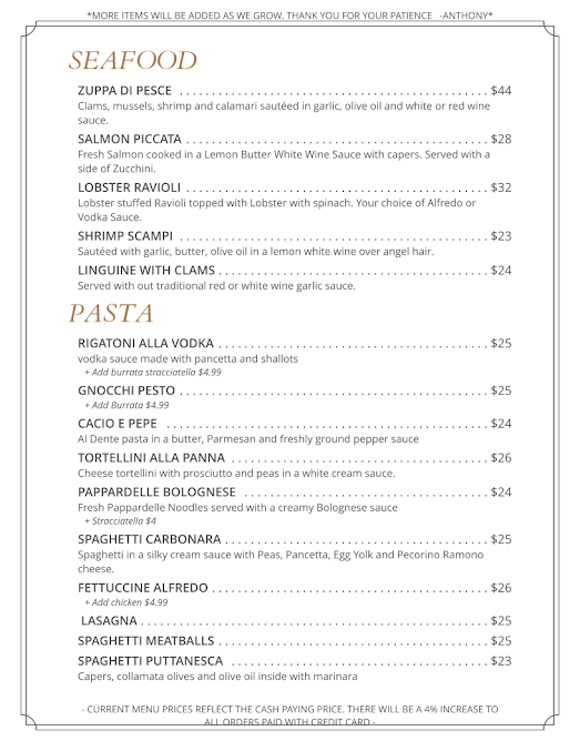 Menu Anthony's La Piazza Prime - 20