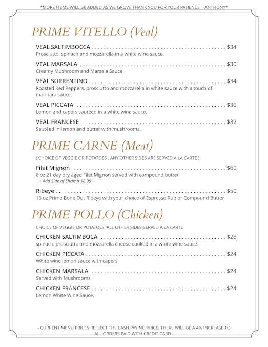 Menu Anthony's La Piazza Prime - 22