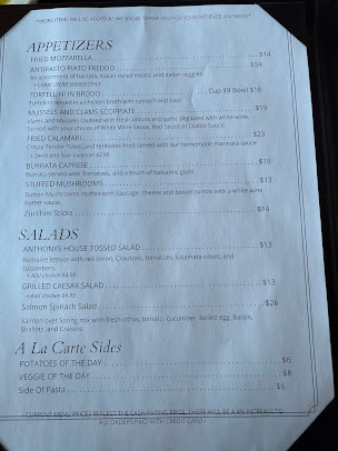 Menu Anthony's La Piazza Prime - 26