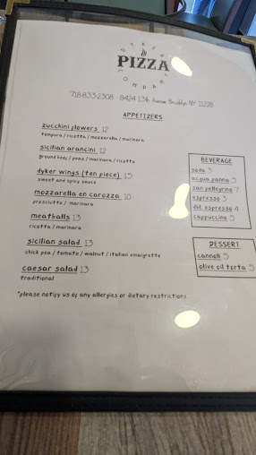 Menu Apizza: Dyker Pizza Company - 24