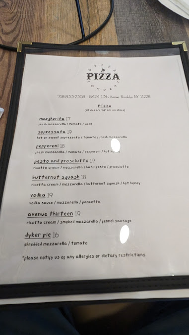 Menu Apizza: Dyker Pizza Company - 25