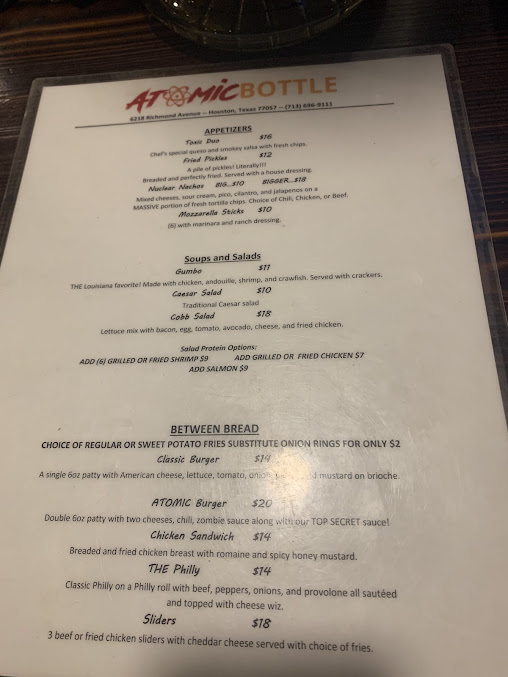 Menu Atomic Bottle - 19