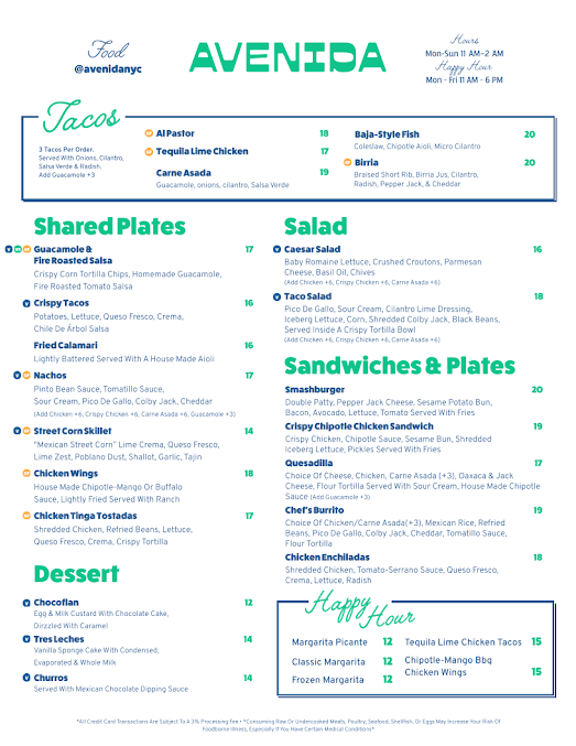 Menu Avenida - 21
